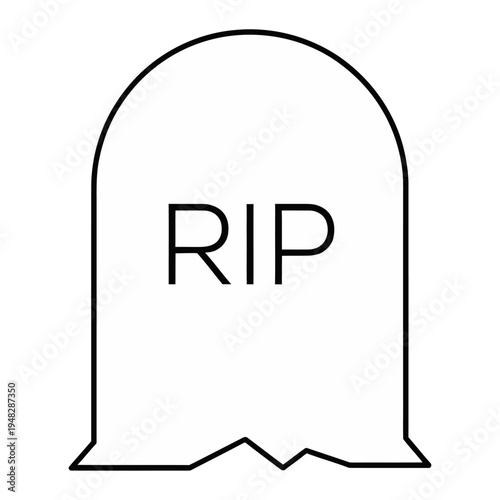 Vector tombstone with the words rip