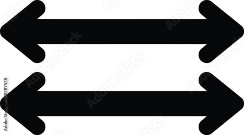 A pair of bidirectional arrows pointing left and right in parallel alignment Vector