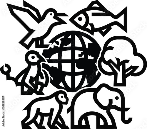 save the planet eco friendly animals globe