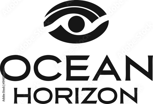 Ocean Horizon Logo Design, Nautical Symbol, Marine Branding