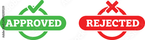 Visual representation of approval and rejection status indicators Vector