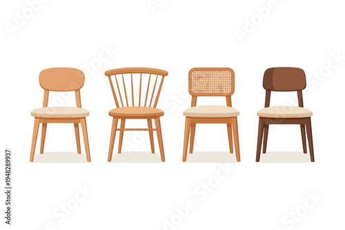 Stylish wooden chairs collection in various designs and finishes