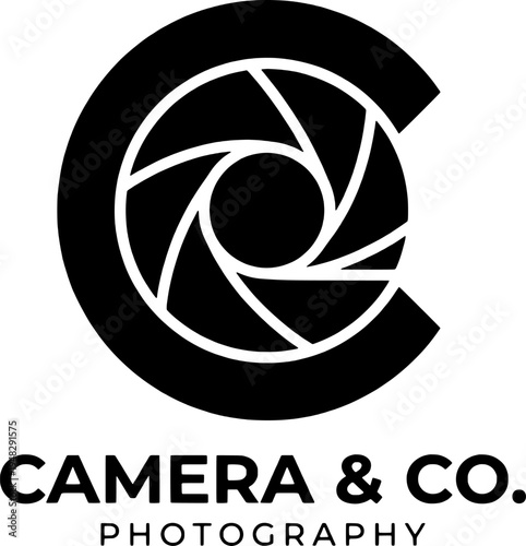 Camera and co photography company logo Vector
