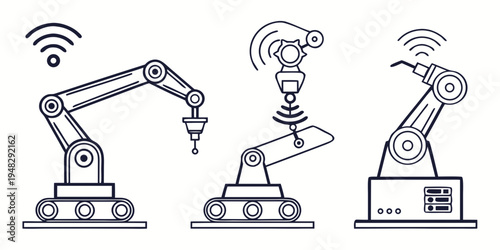 Robotic arms with wireless connectivity Vector