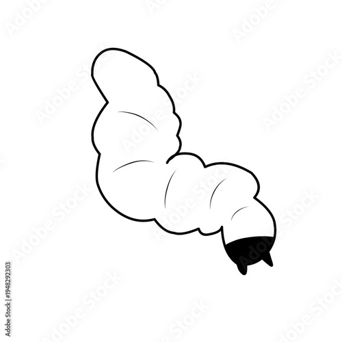 Maggots worms for halloween design. Scary insect larvae. Vector ilustration