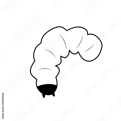 Maggots worms for halloween design. Scary insect larvae. Vector ilustration