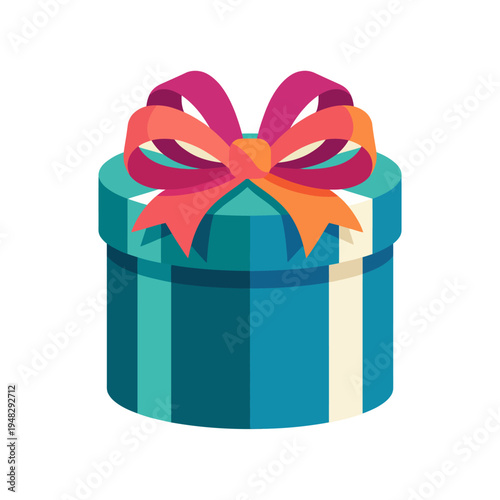 This vibrant gift box is adorned with a cheerful bow, representing joy and celebration, making it a perfect symbol for birthdays and special occasions.