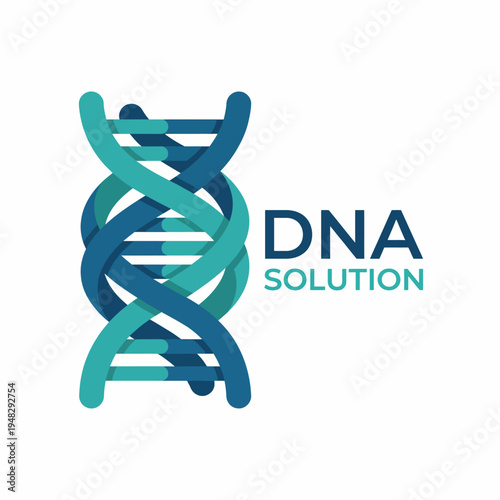 A modern logo design featuring a stylized DNA double helix structure, representing cutting-edge solutions in genetics and biotechnology innovation.