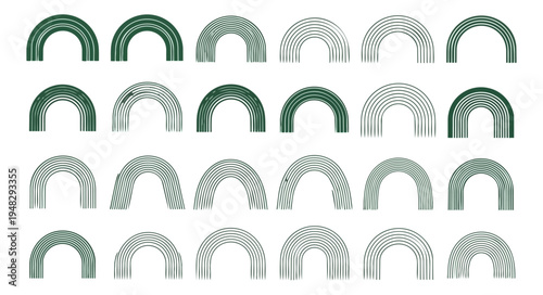 Abstract archway series graphic design elements on black background