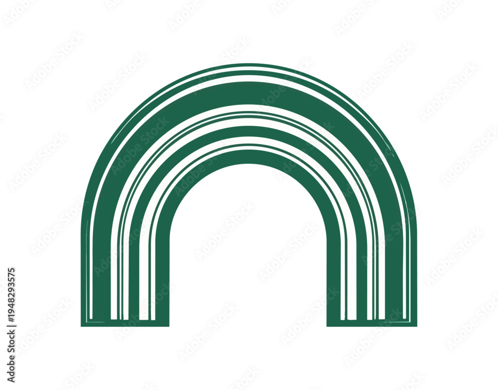 Fototapeta premium Abstract green and white arch on black background design