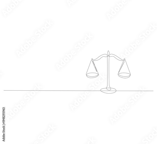 Line drawing of balance of law and justice. company logo in simple linear style about law. Vector illustration of scribble, law and justice vector