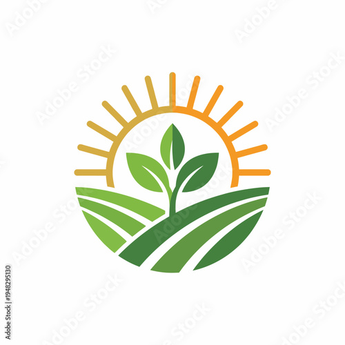 This image showcases a serene sunrise over beautifully patterned green fields, symbolizing growth, renewal, and the promise of a new day with nature flourishing.