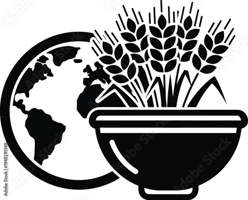 global food security, wheat bowl and earth