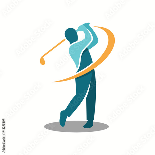 This vibrant illustration captures a golfer mid-swing, portraying motion and precision in the sport, emphasizing the athleticism and skill involved in golf.