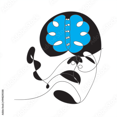 Continuous one line drawing of human brain. Hand drawn minimalism style. brain line art vector illustration Human brain continuous one line drawing of art vector illustration and intelligence outline