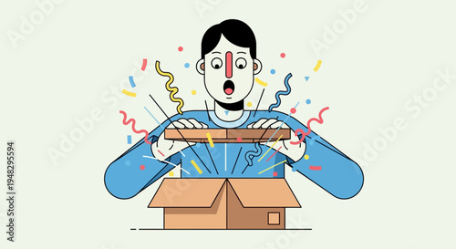 Man Celebrates Fool's Day with Surprise Box on April Morning