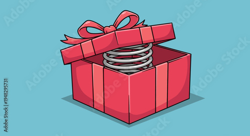 Person opens box on April Fool's Day with surprise spring inside gift