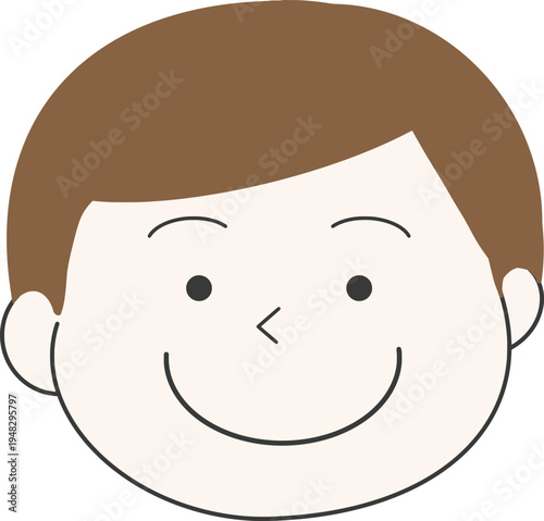 미소 짓는 8대2 가르마의 남자아이