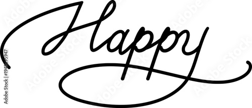 해피 영문 필기체 손글씨