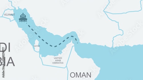 Shipping Route Disruption in the Persian Gulf, Strait of Hormuz Crisis Map Animation