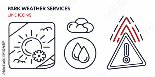 park weather services icons Vector