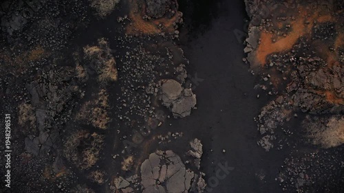 Wallpaper Mural drone shot of a bridge between continents in Iceland black soil Torontodigital.ca