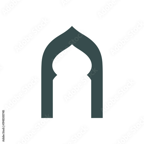 Dark Grey Islamic Arch Frame with Onion Dome Motif.eps