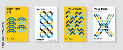 Set of modern geometric pattern poster set colorful abstract shapes minimal vector background. vector illustration.