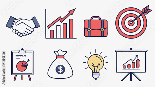 business icons for finance and growth concepts Vector