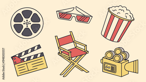 film and cinema icons Vector
