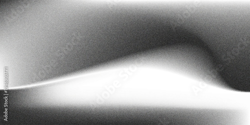 Black dark gray silver white wave abstract background for design. Light wave, wavy line. Ombre gradient. Noise rough grungy grain brushed metal metallic