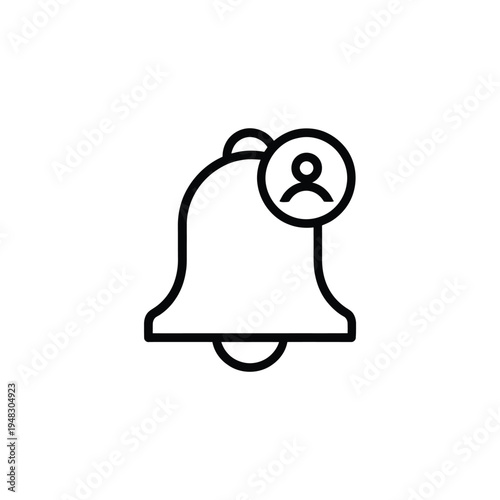 Notification bell icon with a person silhouette inside a circle