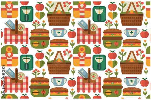 Rainy day pattern with umbrellas rubber boots and clouds on white background ideal for weather themes and seasonal children clothing prints