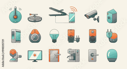Collection of smart home devices and gadgets for everyday convenience