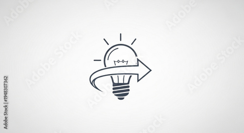 Innovative idea light bulb with arrow for creative solutions and inspiration