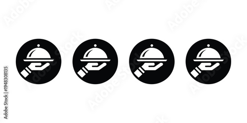 Food Server Icon Dinner Service Symbol Vector Design