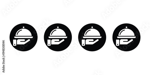 Food Server Icon Restaurant Service Vector Illustration