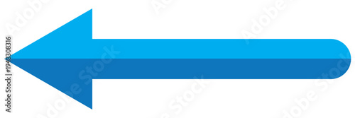 Straight long thin left vector arrow icon. blue Long arrow vector, icon. orange horizontal arrow. Vector illustration. Eps 10.