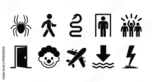 Danger warning icons hazard alert solid style vector