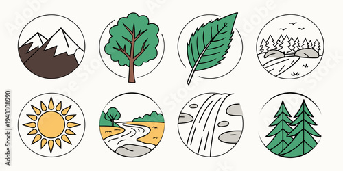 eco friendly icons for environmental conservation Vector
