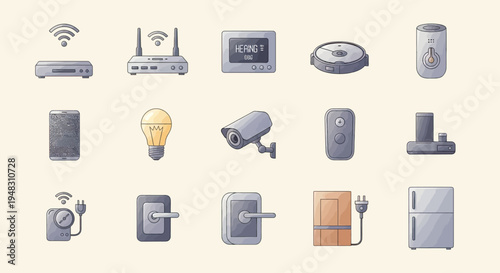 Collection of smart home devices and appliances (5)