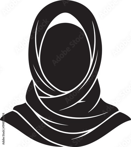 Vector illustration of a woman wearing a hijab