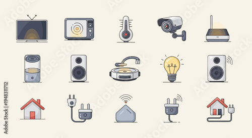 Icons representing smart home devices and technology (1)