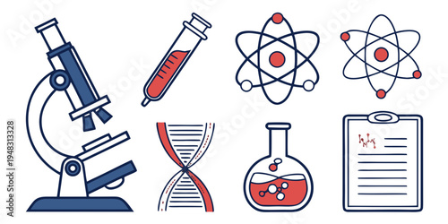 science and research icons Vector