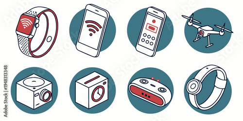 a collection of smartwatch icons Vector