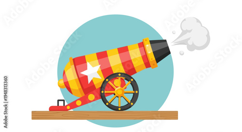 American circus performers launch fireworks on a sunny day