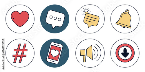 a collection of social media icons Vector
