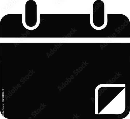 Simple black and white calendar icon