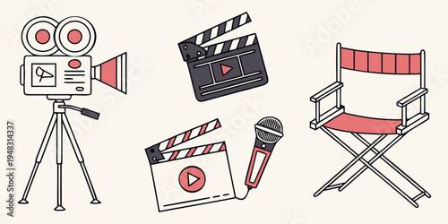 film and television production equipment Vector