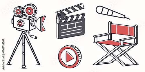 film production icons Vector